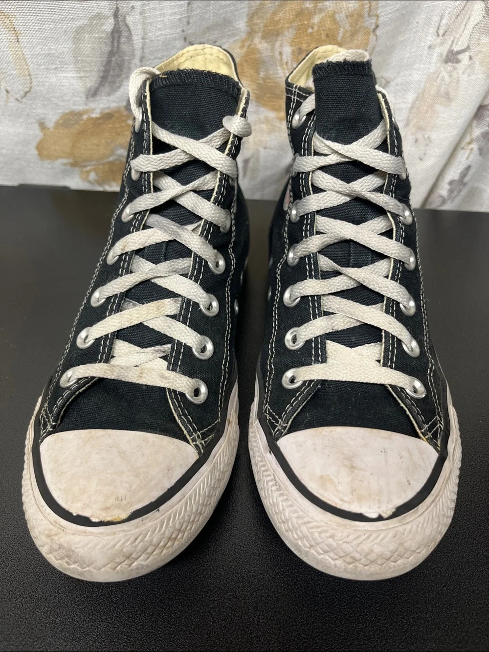 Converse Black and White High Top Sneakers - Picture 2 of 7